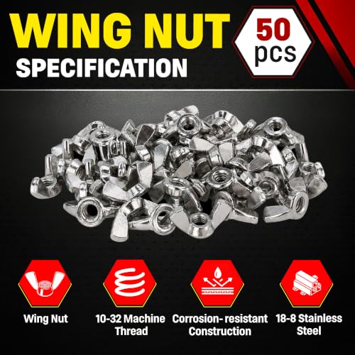 Chenango Supply 10-32 Stainless Wing Nuts