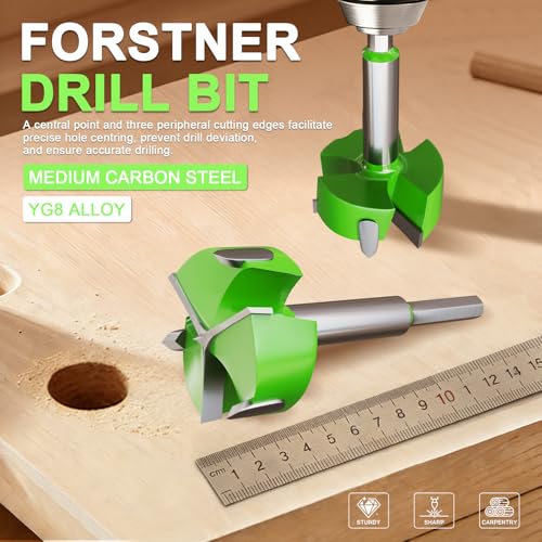 Forstner Drill Bit 2"(51mm), Triple Flute Tungsten Carbide Tipped - size: 2"(51mm)