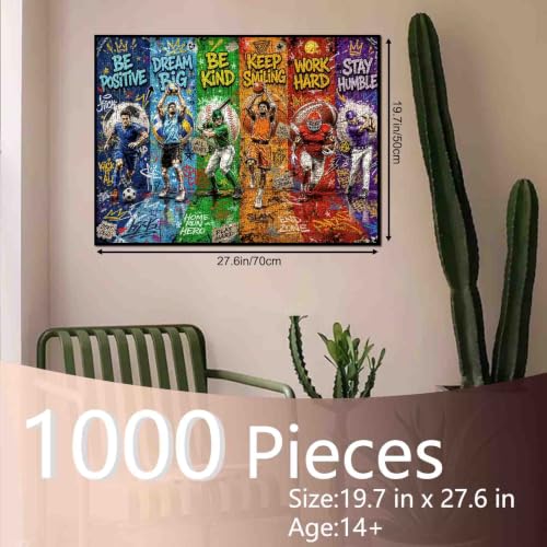 Sports Inspirational Quote Positive Puzzles for Adults 1000 Pieces - color: Sports 09