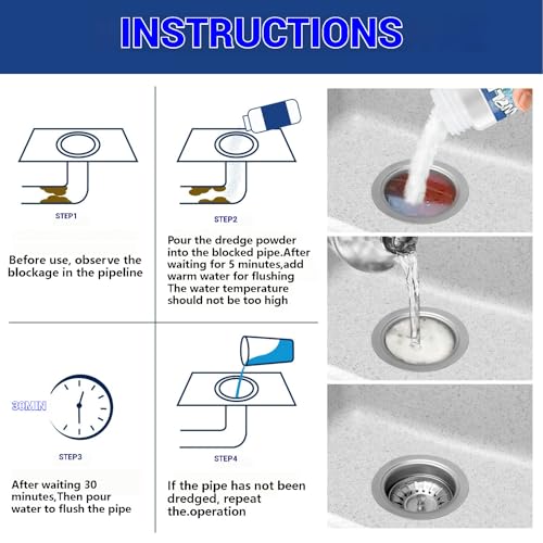Wild Tornado Sink Drain Cleaner, Powerful Sink and Drain Cleaner Powder for Kitchen and Bathroom