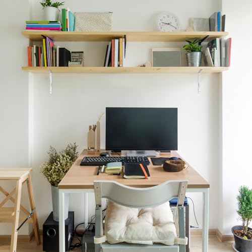 8 Pcs Heavy Duty Shelf Brackets, Floating Metal Shelf Brackets, Metal Wall Mount L Shaped Shelves Support Angle Brackets for Heavy Duty Floating Shelves Shelf Brackets (7.87x4.72 inch White) - size: 7.87 x 4.72 inch White