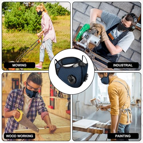 Threlaco Dust Mask Reusable - color: Black, Navy Blue