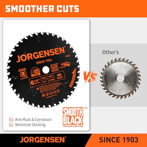 JORGENSEN 6-1/2" 40T Circular Saw Blade, Carbide Tipped Wood Blade
