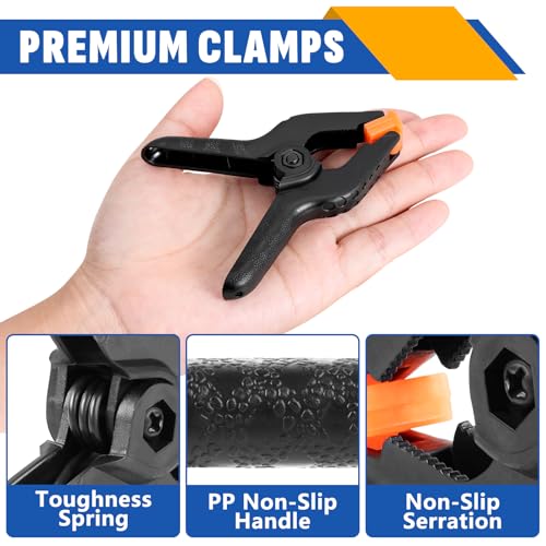 72 Pack 3.5 inch Plastic Spring Clamps, Backdrop Clips - size: 3.5in-72P