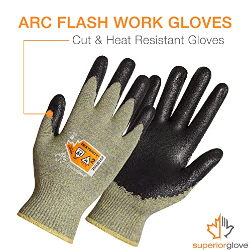 Superior Glove Dexterity Flame Resistant Arc Flash Electrcian Gloves with Neoprene Palm - S13FRNE - size: Large (Pack of 1)