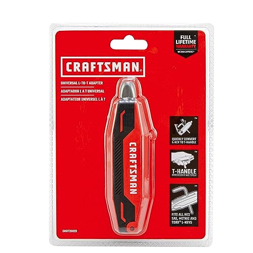 CRAFTSMAN Universal L-to-T Allen Wrench Adapter, Convert Most Sizes of Metric, SAE and Torx l-keys to a T-handle (CMHT26023) - style: L to T Adapter