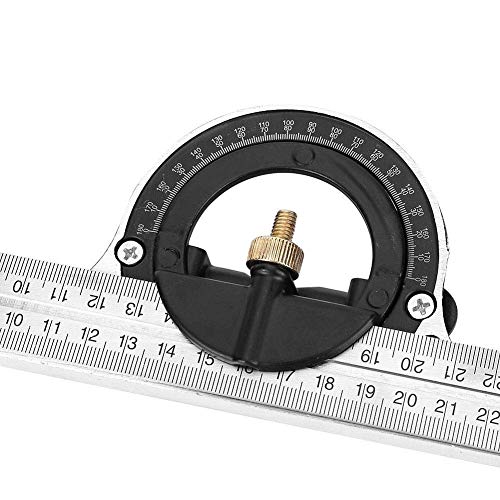Stainless Steel T Ruler, Combination Set with Protractor, Stainless Steel Angle Ruler 0-180° Combination Tri 0.01 Protractor Measure Tool for Woodworking, Metalworking