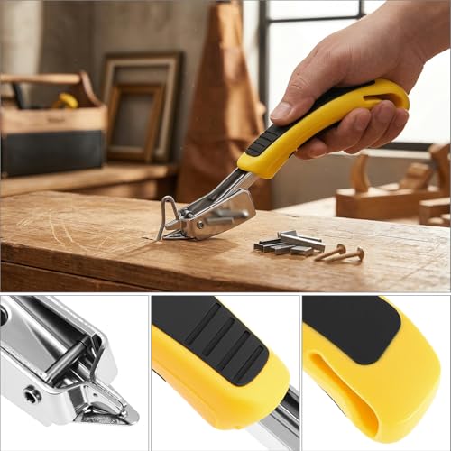 QWORK Staple Remover, Heavy Duty Tack Puller, Industrial Staple Remover Upholstery Tool with Double Pronged Head, for Furniture, Floor, Frame, Carpet