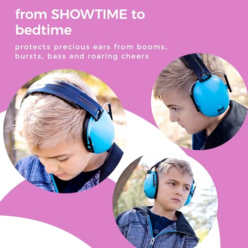 BANZ Kidz Earmuffs 2 Years & Older - Loud Noise Cancelling, Size Adjustable - color: Blue