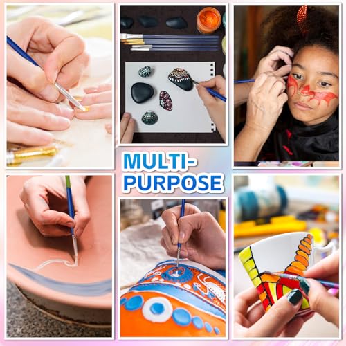 Halobios Paint Brushes Set, 20 Different‑Size Acrylic Paint Brushes for Nail Art, Face Art, Crafts, Rock Painting & School Projects - size: 20PCS