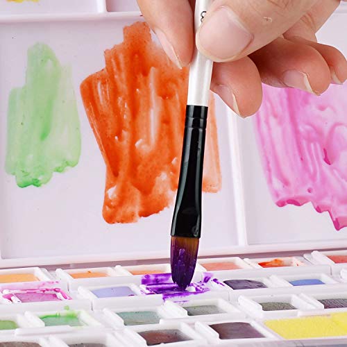GETHPEN Filbert Paint Brushes Set, 12 PCS Artist Brush for Acrylic Oil