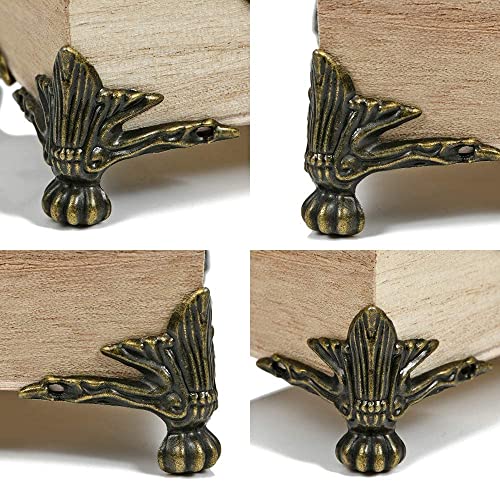 24 PCS Antique Brass Box Legs Feet for Wood Jewelry Treasure Storage Chest - color: Bronze