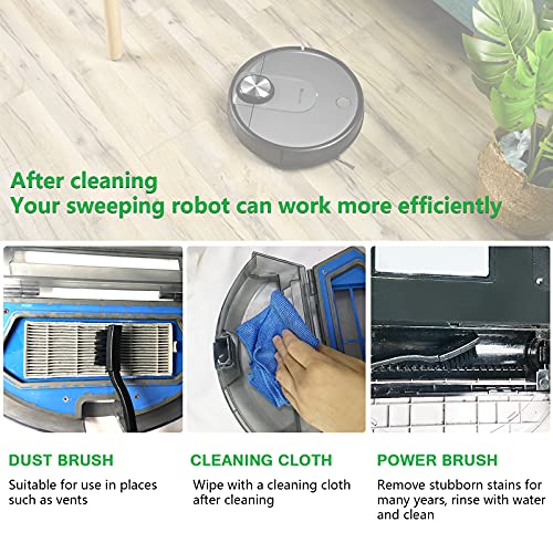 Robot Vacuum Cleaning Kit, Cleaning Tool with Brush, Cloth, Hair Cutter