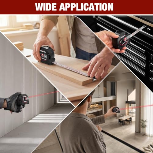 Arrow 2-in-1 Laser Tape Measure, 215Ft/65m Laser Distance Measuring Tool