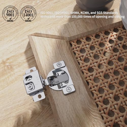 Chibery 20 Pack Face Frame Cabinet Hinges, 1-1/4" Overlay, Soft Close, 105° - size: 1-1/4 Inch Overlay
