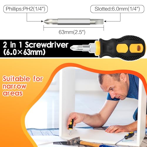 9pcs Magnetic Screwdrivers Set, Including 12in Phillips and Slotted - color: 9pcs