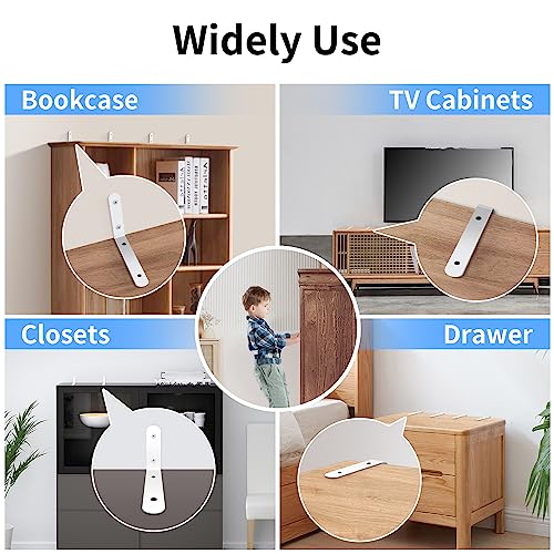 furniture anchors safety Wall straps: Baby Proofing Anti Tip Cabinet, Furniture Anchors for Dresser Secure Child Security Mount Kits 4 Pack - size: large(4 pack)