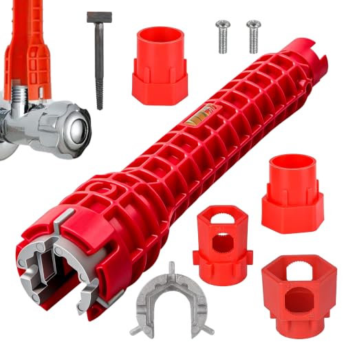 14-In-1 Multi-Functional Sink Wrench,Under Sink Wrench Faucet Tool,Faucet Wrench,Anti-Slip Faucet Wrench Tool,For Sink, Bathroom & Kitchen Plumbing, Faucet Installation, Plumbing Repair Kit