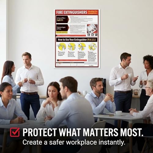 ComplyRight Fire Extinguisher Poster, 18" x 24", Safety Signs for Workplace - color: Fire Extinguisher Poster