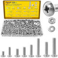 358PCS #6-32#8-32#10-24 Pan Head Machine Screws Nuts Assortment Kit - size: SS #6#8#10 358pcs
