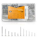 KURUI Picture Hanging Nails & Wood Screws Kit,350Pc 6 Nail & 6 Screw Sizes