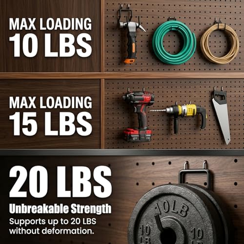 INCLY 10 Pack 1/4" Pegboard Drill Holder Tool Utility Hooks - size: 10 Pack