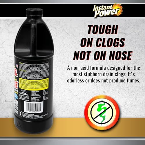 Instant Power Hair & Grease Drain Opener & Clog Remover, 1 Liter, 2 Pack - size: 33.8 Fl Oz (Pack of 2)