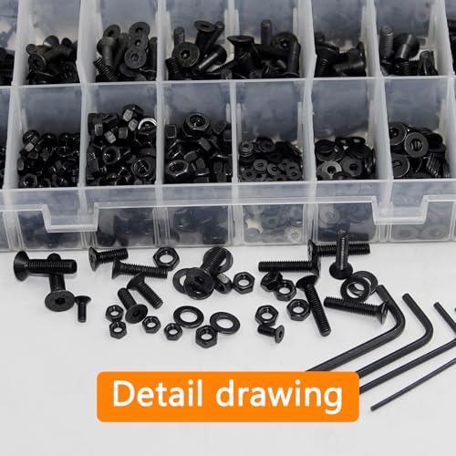 1715Pcs M2 M3 M4 M5 Screw Kit - 3D Printer Mini Screw - size: M2/3/4/5-1715Pcs