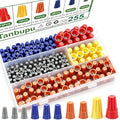 255PCS Electrical Wire Caps Wire Connectors Nuts Kit, 22-10AWG Insulating Insert Twist Wire Connectors with Spring, Screw on Terminals Assortment Set Quick Connection - size: 255pcs