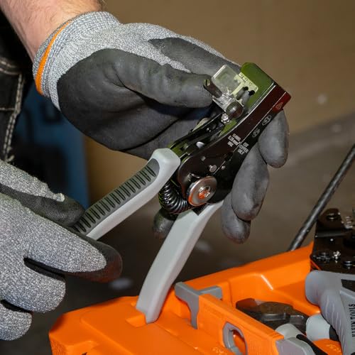 Klein Tools 11069S Automatic Solar Wire Stripper, Precision Stripping for 6 to 12 AWG Solid and 8 to 14 AWG PV Electrical Stranded Wire
