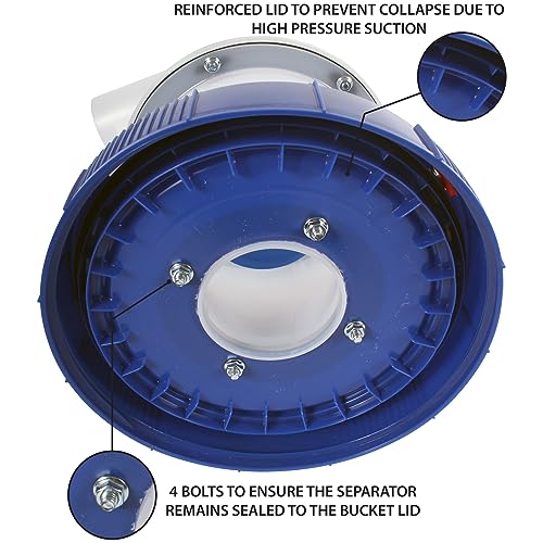 Assembled Quick Click Dust Separator with 5 Gallon Locking Collection Bin and Power Tool Adapter Set with 16 Ft. Hose - size: 16 Ft. Hose