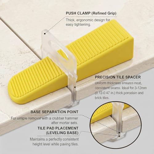 Tile Leveling System with Tile Plier, 1000 Pieces 1/16" Tile Leveler spacers and 210pcs Reusable Tile Wedges for Professional Ceramic Stone Installation - size: 1211pcs 1.5mm Tile Leveling System
