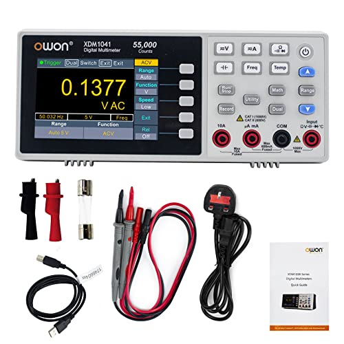 OWON XDM1041 Portable Digital Multimeter,3.5in Desktop Digital Multimeters, 55000 Counts LCD True RMS Temperature Tester Meter for Instruments and Laboratories, Factories - style: XDM1041