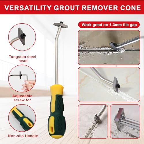 23 Pack Grout Removal Tool Kit, 2 Tile Grout Saws with 6 Extra Blades, 2 Hand Grout Saw and 7 Cleaning Blades, Caulk Remover for Bath Shower, Ideal for Floor Tile Grout Cleaning