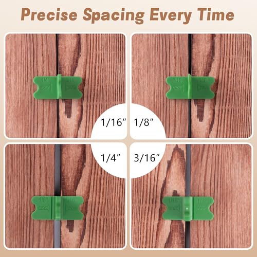 4 Pcs ABS Deck Spacer Tool, 4 Thicknesses Green Deck Board Spacers - color: Green-4
