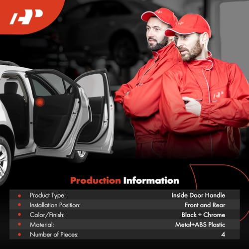 A-Premium Inside Interior Door Handles - Front & Rear Side | Compatible with Chevrolet Captiva Sport 2012-2015 & Saturn Vue 2008-2010, Chrome, Set of 4 - style: Front and Rear
