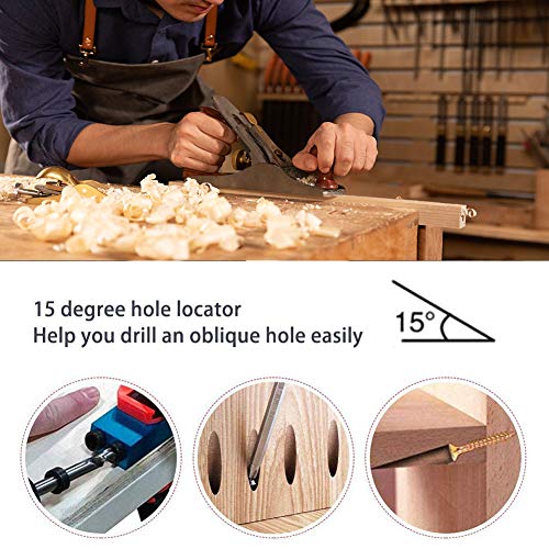 Joywayus Self Centering Dowelling Jig with Pocket Inclined Hole Jig, Metric Standard 6/8/10mm Dowels Jig Accessories, Wood Dowel Hole Drilling Guide Woodworking Positioner Locator Update Wavy Design