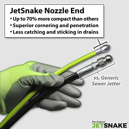 50 FT Sewer Jetter for Gas Pressure Washers - Flexible Steel Braid - style: 50 FT for Gas Pressure Washers