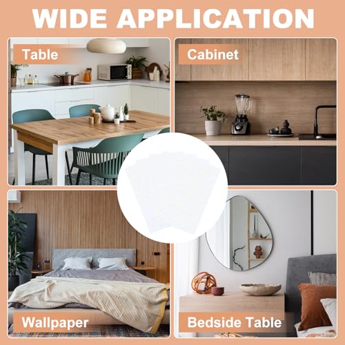 PATIKIL 270 Pieces Screw Hole Stickers, 5 Sheet Self-Adhesive Waterproof PVC Wood Grain Sticker for Screw Holes Wall Cabinets Desk Repairing, White, 21mm/0.83 Inch - color: White