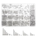 1050PCS M1.4-M2.5 304 SS Socket Head Cap Screws Nuts Flat Washers Kit