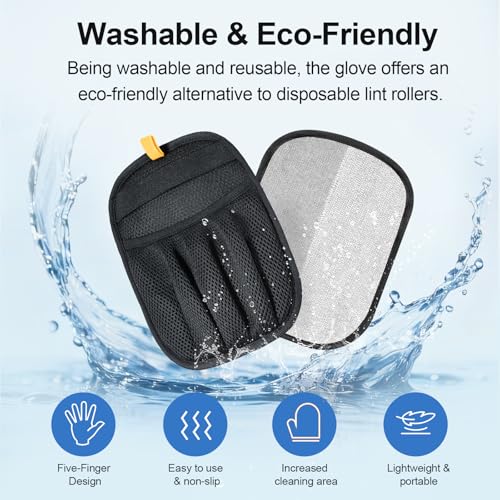 2Pcs Pet Hair Removal Gloves Cat & Dog, Electrostatic Reusable Remover Tool - color: 2pcs-Black