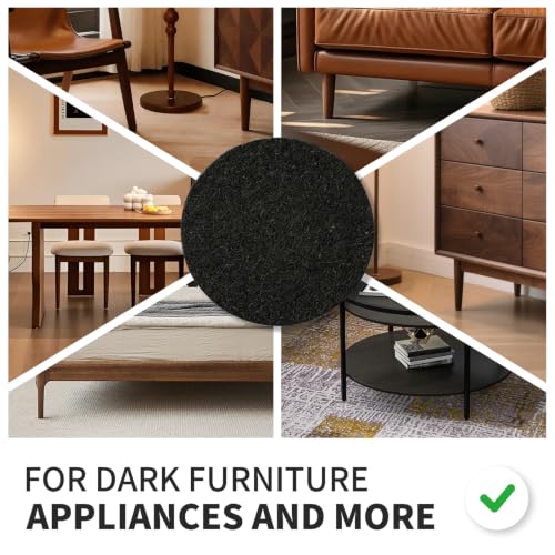 Yelanon Felt Furniture Pads for Hardwood Floors -80 Pcs Premium Felt Pads for Chair Legs, Floor Protectors for Furniture, Black - size: 80 pcs Black