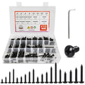 410 PSC Stainless Steel Black Screw Assortment Kit - #4#6#8#10 Phillips Pan Head, Self-Tapping for Wood & Metal - size: 410PCS Black