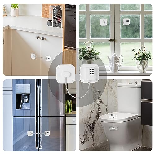 Refrigerator Lock, Heavy Duty Fridge Lock, Combination Lock for Refrigerator Cabinets, Drawers, Safety, Easy Install No Keys Needed (White-3Pack) - color: White-3Pack