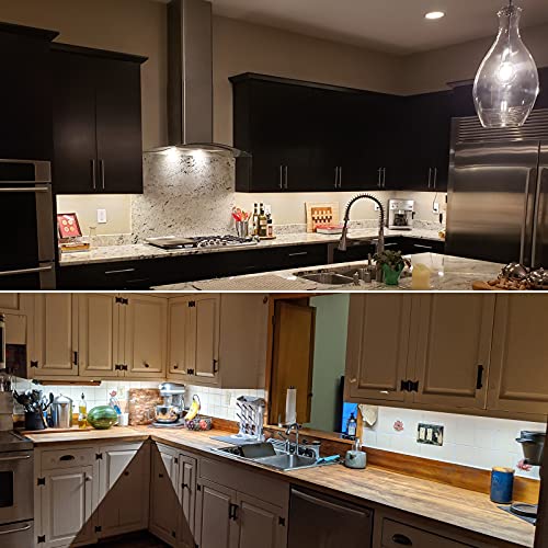 Litever Kitchen Under Cabinet LED Lighting Kit Plug-in, Super Bright, 6 PCS 12 Inches Light Bars, Daylight White, 31W 2000 Lumen, Perfect for Kitchen Cabinet Counter Shelf-(6 Bars Kit-5000K) - color: Black Cable-Daylight White 5000K