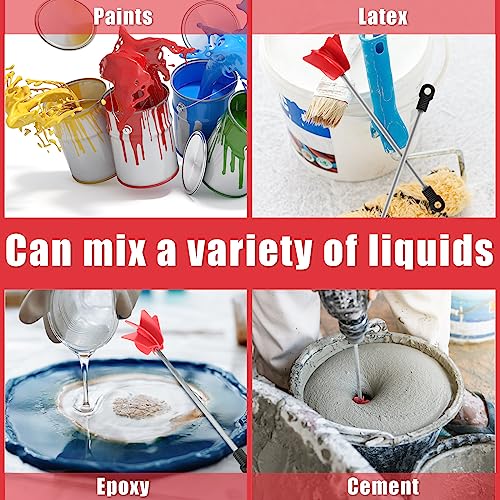 Loosh 11",6 Pcs Paint Stirrer for Drill, Paint Mixer Attachment,Red - color: Red, size: 11"