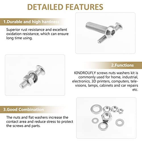 814 Pieces Button Head Socket Cap Screws Nuts Washers Kit, Kindroufly M3 M4 M5 M6 Screw Assortment Kit, Metric Screw Set, Bolts and Nuts, Machine Screws, 304 Stainless Steel, Fully Machine Thread - size: M3/M4/M5/M6, style: Button Head
