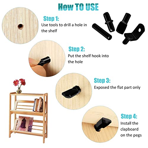 104Pcs Shelf Pins Pegs Kit,4 Styles Shelf Support Pegs,Bookshelf Pegs for Shelves,Cabinet Shelf Bracket Pegs Shelf Holders Pins for Kitchen Furniture & Closet (5mm & 1/4 inch,Black) - style: 4 Style-Black-104 Pcs