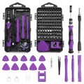 HARFINGTON 123 in 1 Magnetic Precision Screwdriver Set Electronics Repair Tools Kit with 96 Bits Flexible Shaft and Extension Rod for Cellphone Game Console Laptop PC Computer Camera, Purple - color: Purple
