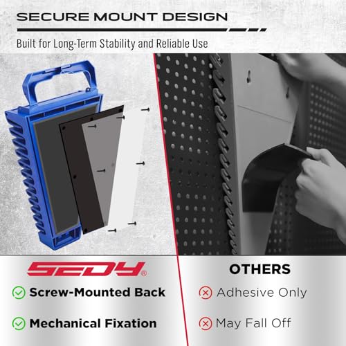 8-Piece Magnetic Socket and Wrench Organizer Set, Metric & SAE, 1/4", 3/8", 1/2"Drive Detachable Socket Storage Tray, 24-Slot Wrench Holder with Non-Slip Handle & Lock Cover for Toolbox Drawer Storage - style: 8-Piece Secure Locking Comb